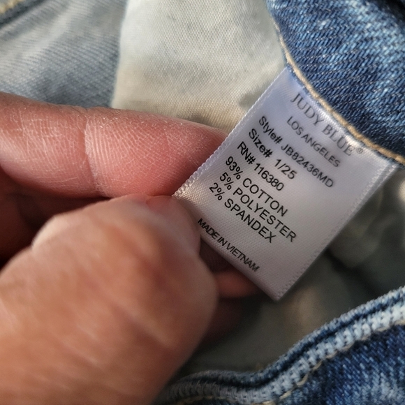Judy Blue Straight Fit Distressed Jeans Size 25 in Blue - Picture 8 of 13